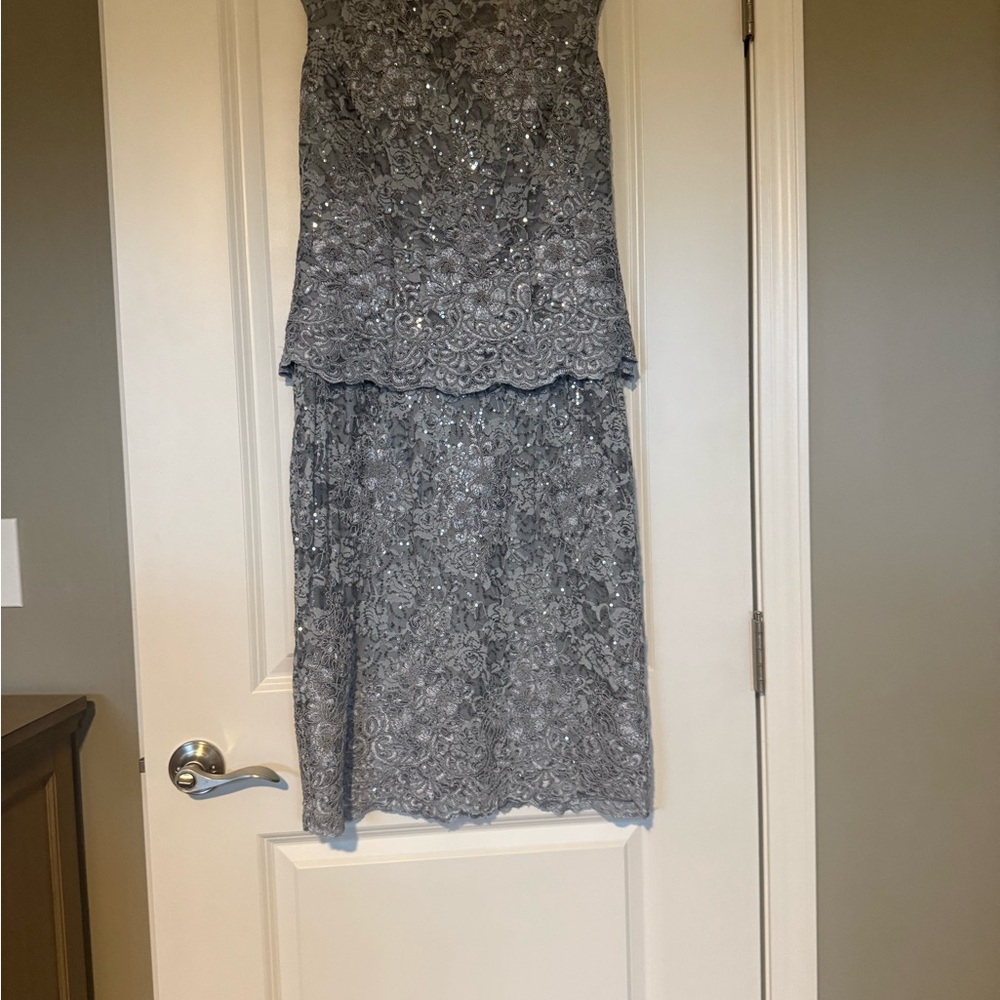 Elegant Blue Gray Lace Dress - Mother or Grandmother of the bride/groom